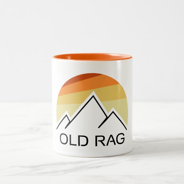 Caneca De Café Em Dois Tons Antigo Retrô Da Montanha Rag (Centro)