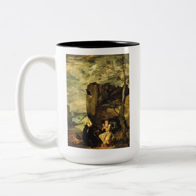 Caneca De Café Em Dois Tons Antônio o Grande e Paulo de Tebas (Esquerda)