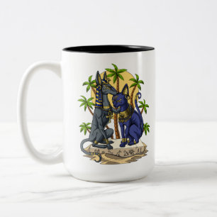 Caneca De Café Em Dois Tons Anubis Bastet