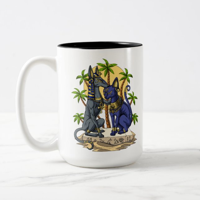 Caneca De Café Em Dois Tons Anubis Bastet (Esquerda)
