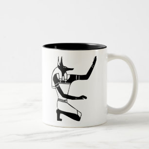 Caneca De Café Em Dois Tons Anubis, hieroglyph egípcio