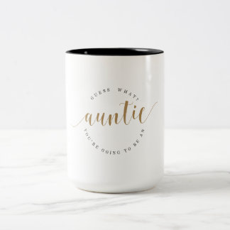 Caneca De Café Em Dois Tons Anúncio da gravidez para o auntie da irmã!