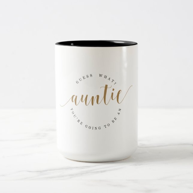 Caneca De Café Em Dois Tons Anúncio da gravidez para o auntie da irmã! (Centro)