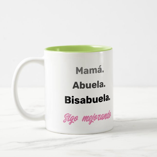Caneca De Café Em Dois Tons Anúncio de Gravidez Bisabuela (Esquerda)