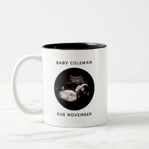 Caneca De Café Em Dois Tons Anúncio de gravidez Sonograma do bebê