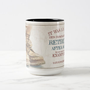 Caneca De Café Em Dois Tons Anúncio de reforma com botas antigas V1.0