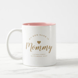 Caneca De Café Em Dois Tons Anúncio personalizado do bebê da nova mãe