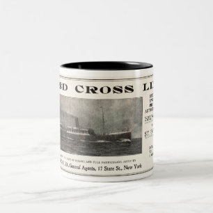CANECA DE CAFÉ EM DOIS TONS ANÚNCIOS DE 1915 VIAGEM POR VIA DE VAPOR