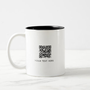 Caneca De Café Em Dois Tons Anúncios de código QR de site de empresa digitaliz