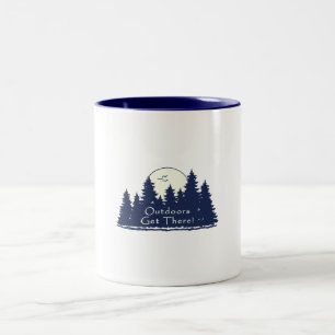 Caneca De Café Em Dois Tons Ao Ar Livre Chegue Azul