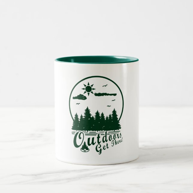 Caneca De Café Em Dois Tons Ao Ar Livre Chegue Lá! (Centro)