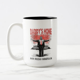 Caneca De Café Em Dois Tons *~* AP16 - Trump Papai está em Casa  MAGA Casa Bra