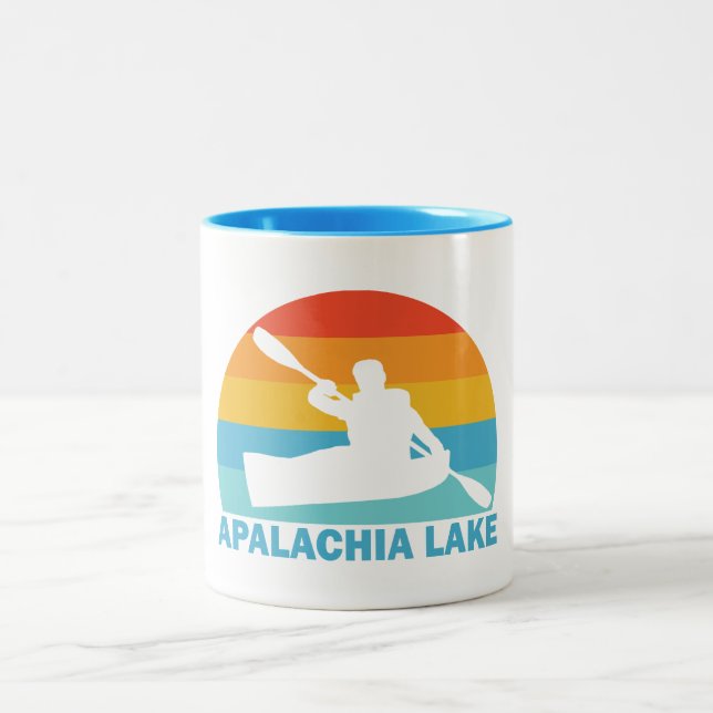 Caneca De Café Em Dois Tons Apalachia Lake North Carolina Kayak (Centro)