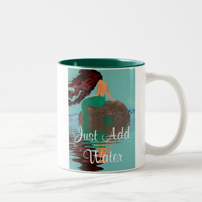 Caneca De Café Em Dois Tons Apenas adicione água, Mermaid Art Coffee Mug (Direita)