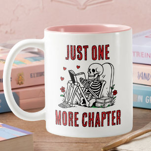 Caneca De Café Em Dois Tons Apenas Mais Um Capítulo Esqueleto de Leitura Diver