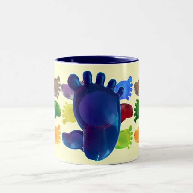 Caneca De Café Em Dois Tons Apenas o pé direito (Centro)