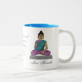 Caneca De Café Em Dois Tons Apenas Respire Buda Sentado - Personalizado