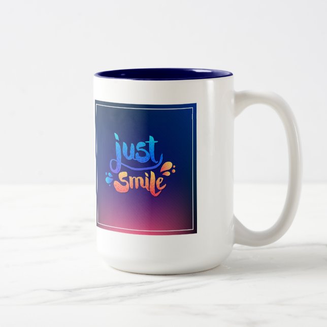 Caneca De Café Em Dois Tons Apenas sorriso (Direita)