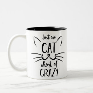 Caneca De Café Em Dois Tons Apenas um gato curto de louco