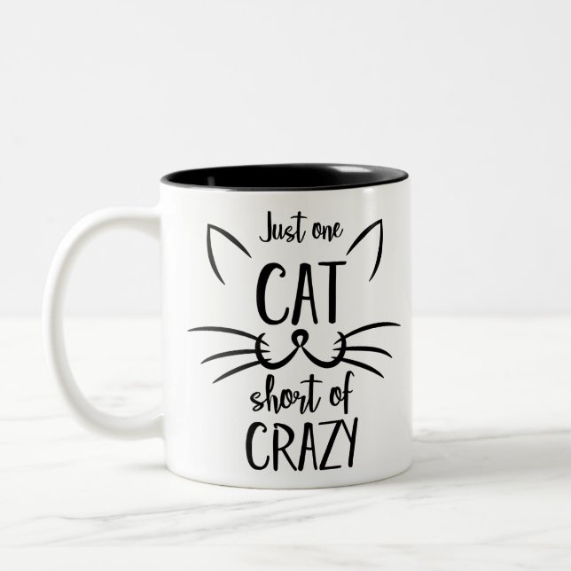 Caneca De Café Em Dois Tons Apenas um gato curto de louco (Esquerda)