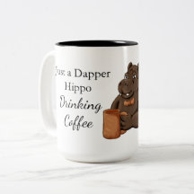 Apenas um Hipopótamo Elegante Bebendo Café - Canec