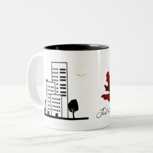 Caneca De Café Em Dois Tons Apenas um toque de Ouro Jazz Bird e Rosa