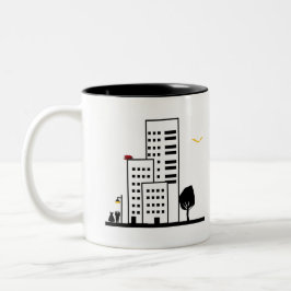 Caneca De Café Em Dois Tons Apenas um toque de Ouro Jazz Bird e Rosa