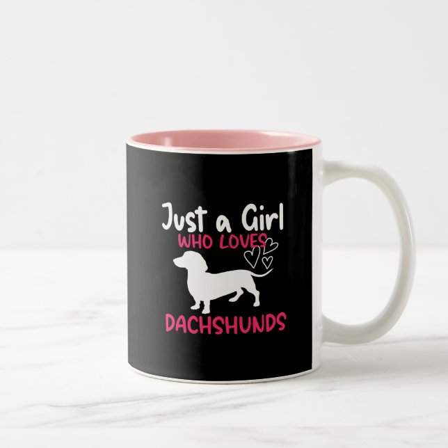 CANECA DE CAFÉ EM DOIS TONS APENAS UMA MENINA QUE AMA DACHSHUNS (Direita)