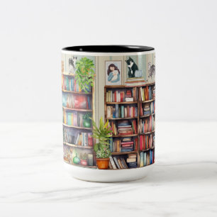 Caneca De Café Em Dois Tons Apenas Uma Menina Que Ama Gatos E Livros
