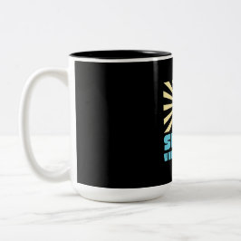 Caneca De Café Em Dois Tons Apenas Víblias Sunny - Gráfico de Sol Retroativo N