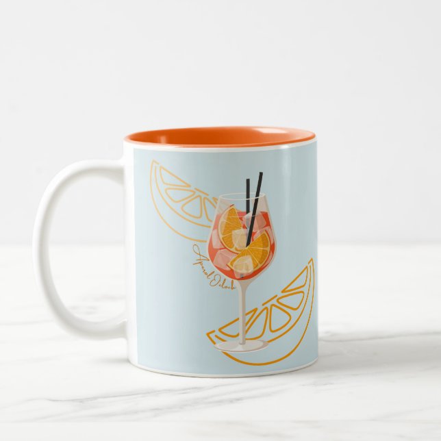 Caneca De Café Em Dois Tons Aperol O'Clock (Esquerda)