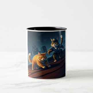 Caneca De Café Em Dois Tons Aplicação Da Pata: Uma Caneca Cerâmica De Dois Ton