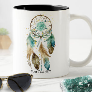 Caneca De Café Em Dois Tons Apoiador de Sonhos Místico Espiritual Metafísico Y