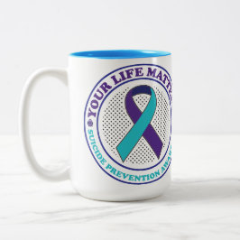 CANECA DE CAFÉ EM DOIS TONS APOIO À SENSIBILIZAÇÃO E PREVENÇÃO SUICIDA