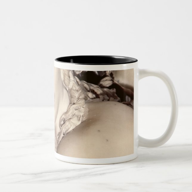 Caneca De Café Em Dois Tons Apollo e Daphne, detalhe da cabeça de Daphne (Direita)