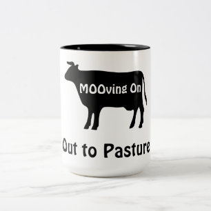 Caneca De Café Em Dois Tons Aposentação do Tema da Vaca para a Movimentaçã