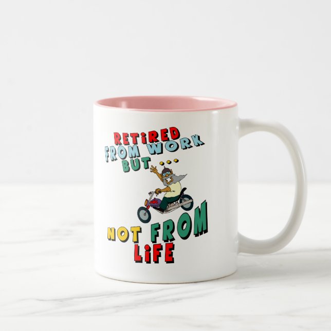 Caneca De Café Em Dois Tons Aposentado do trabalho (Direita)