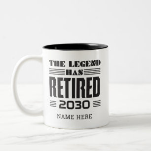 Caneca De Café Em Dois Tons Aposentadoria A Lenda se Aposentou Personalizado
