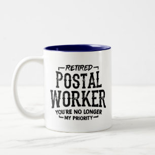 Caneca De Café Em Dois Tons Aposentadoria de Funcionário dos Correios Carteiro