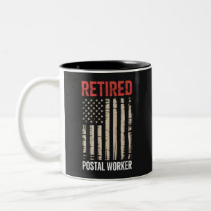 Caneca De Café Em Dois Tons Aposentadoria de Funcionário Postal Aposentado