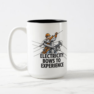 Caneca De Café Em Dois Tons Aposentadoria Divertida de Eletricista Mestre