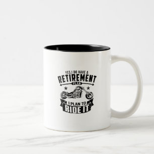 Caneca De Café Em Dois Tons Aposentadoria do motociclista