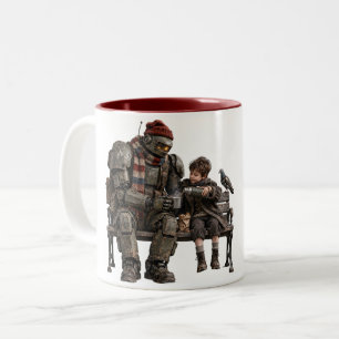 Caneca De Café Em Dois Tons Aposentados Juntos