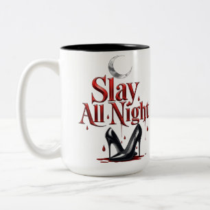 Caneca De Café Em Dois Tons Apostar A Noite Toda