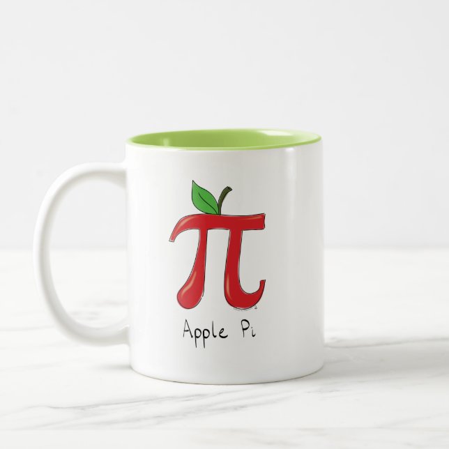 Caneca De Café Em Dois Tons Apple Pi Cute Math Pi Day Coffee Mug (Esquerda)