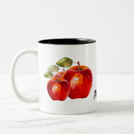 Caneca De Café Em Dois Tons Apple Vermelha Personalizada