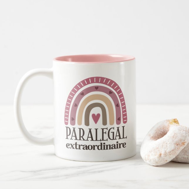 Caneca De Café Em Dois Tons Apreciação Paralegal (Com Donut)