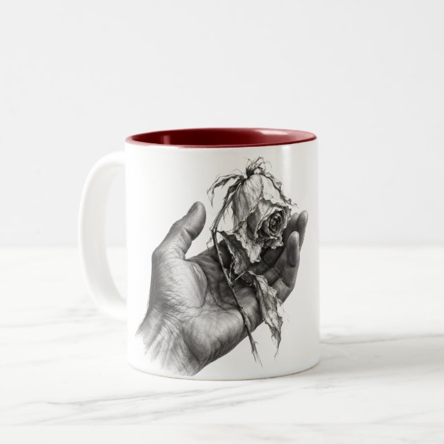 Caneca De Café Em Dois Tons Apreensão Frágil (Frente Esquerda)