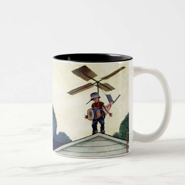 Caneca De Café Em Dois Tons Aprendizagem voar (Direita)