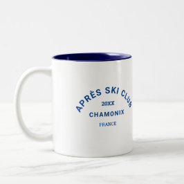 Caneca De Café Em Dois Tons Après Ski Club Royal Blue Winter Ski Resort Crest